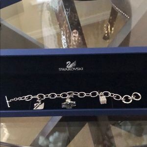 Swarovski brand bracelet with 3 charms